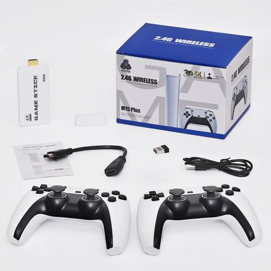 M15 4K HD Retro Game Stick with Dual Wireless Controllers & 20,000+ Games