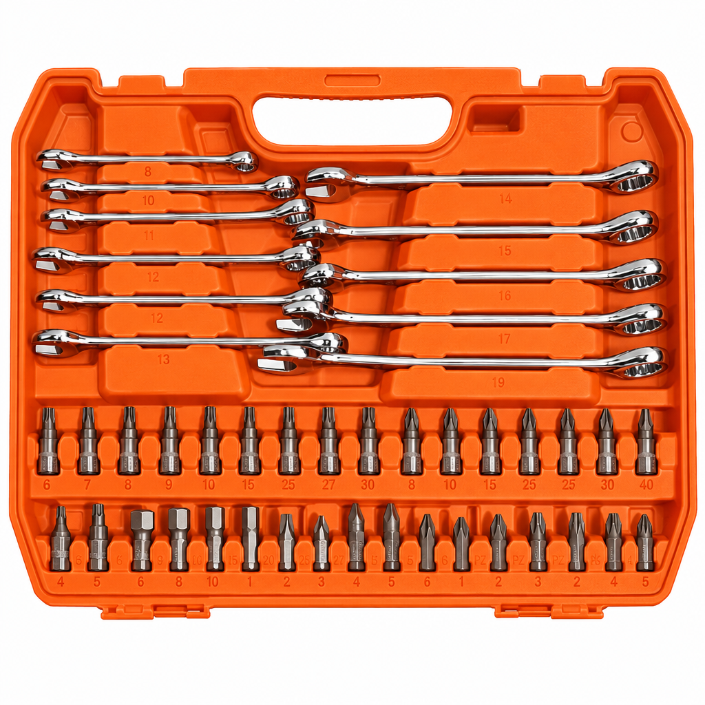 78-piece set de orange tray da close-up