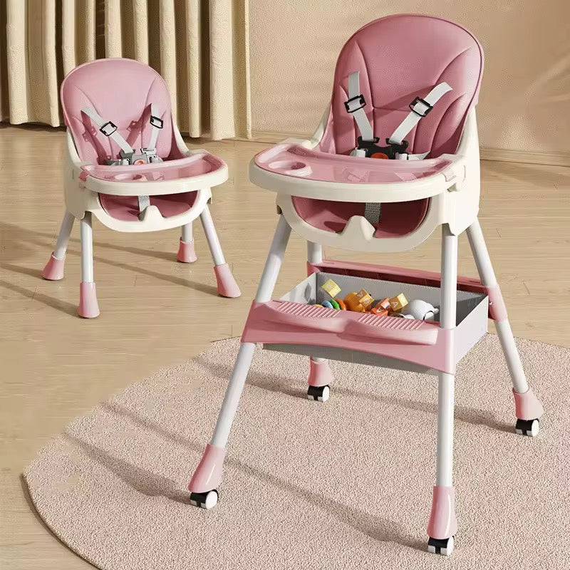 Foldable Baby Feeding High Chair – Adjustable, Easy-Clean Design for 6 Months to 4 Years