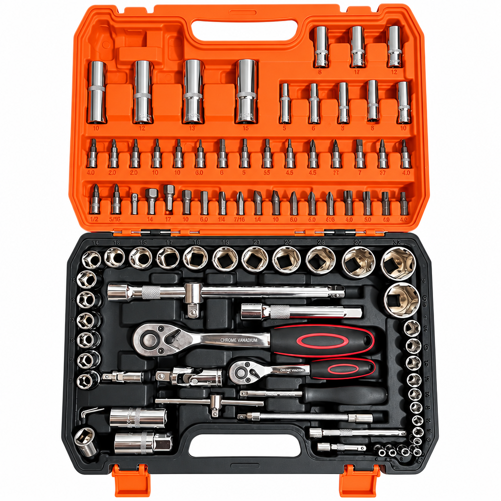 94-piece open socket set white background te