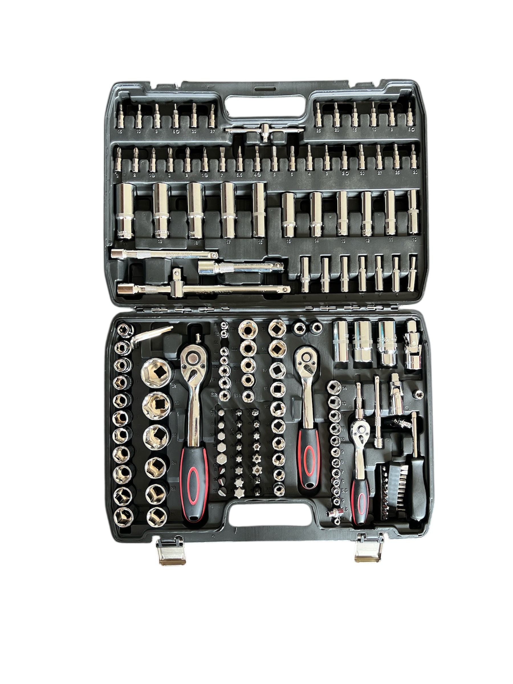 172-Piece CR-V Professional 1/4" 3/8" 1/2" Drive Socket & Bit Tool Set – Full Mechanics Kit