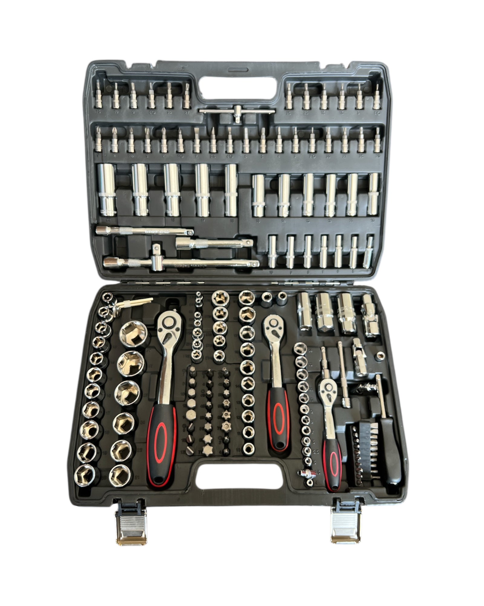 172-Piece CR-V Professional 1/4" 3/8" 1/2" Drive Socket & Bit Tool Set – Full Mechanics Kit