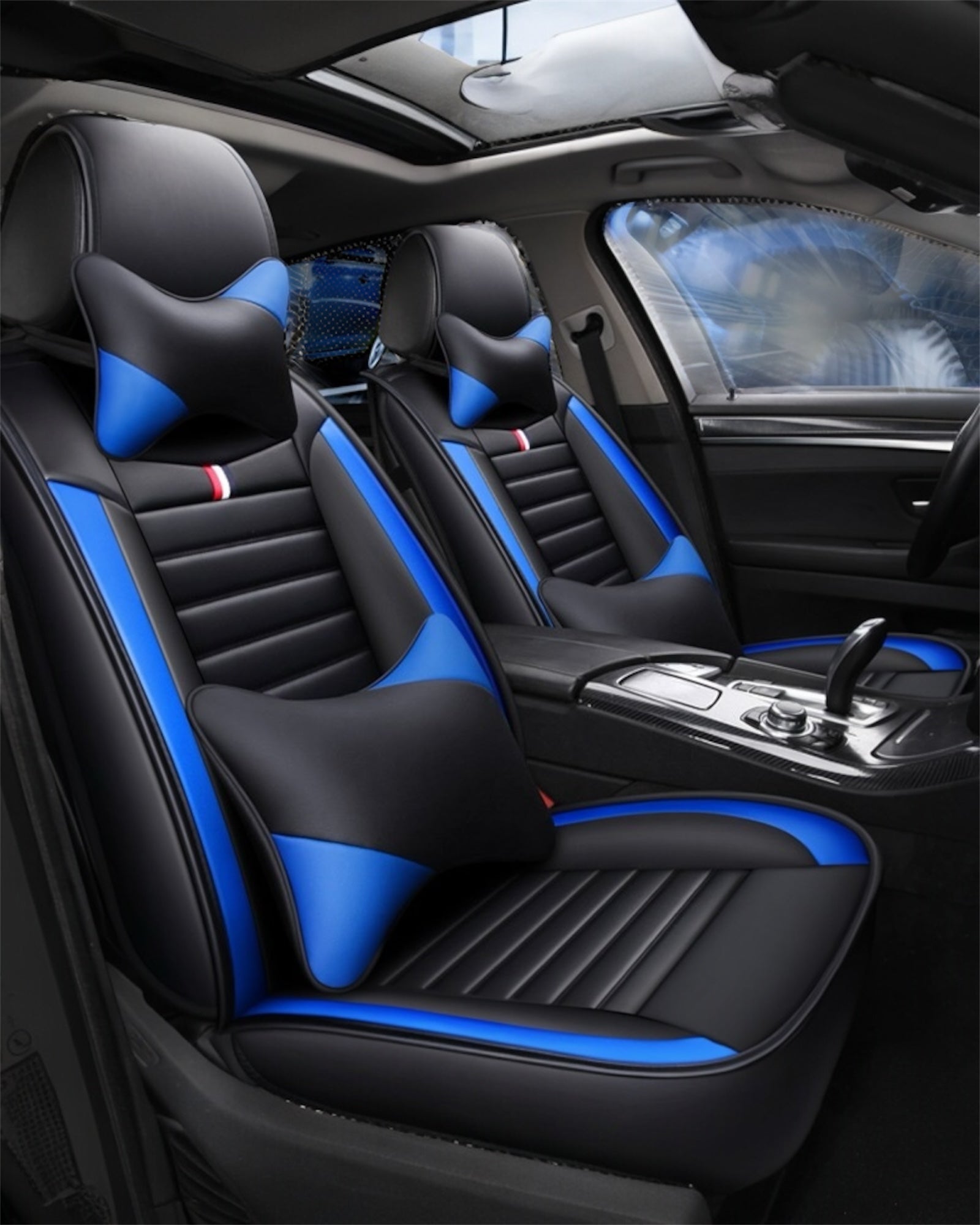 Universal Luxury Car Seat Cover Set – PU Leather, Waterproof, All-Season (9-Piece Set)