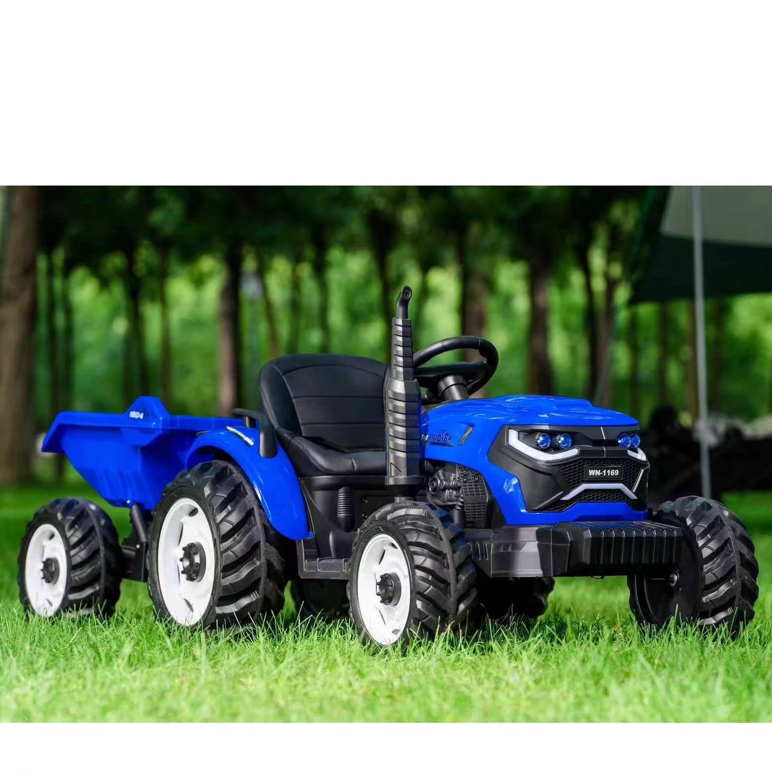 Kids 24V Electric Ride-On Tractor with Trailer