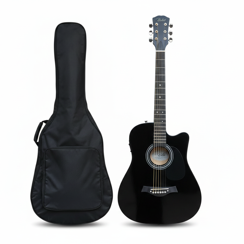Black Guitar White Background