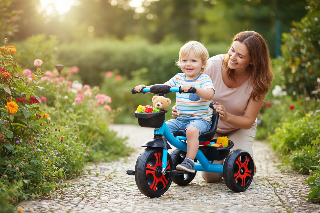 Tricycle Blue Parent and Child