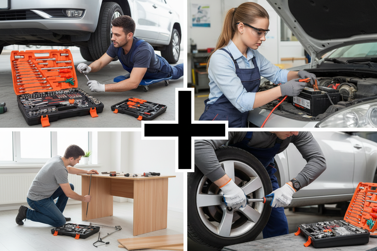 121-Piece CR-V Tool Set - 4 Use Cases Split