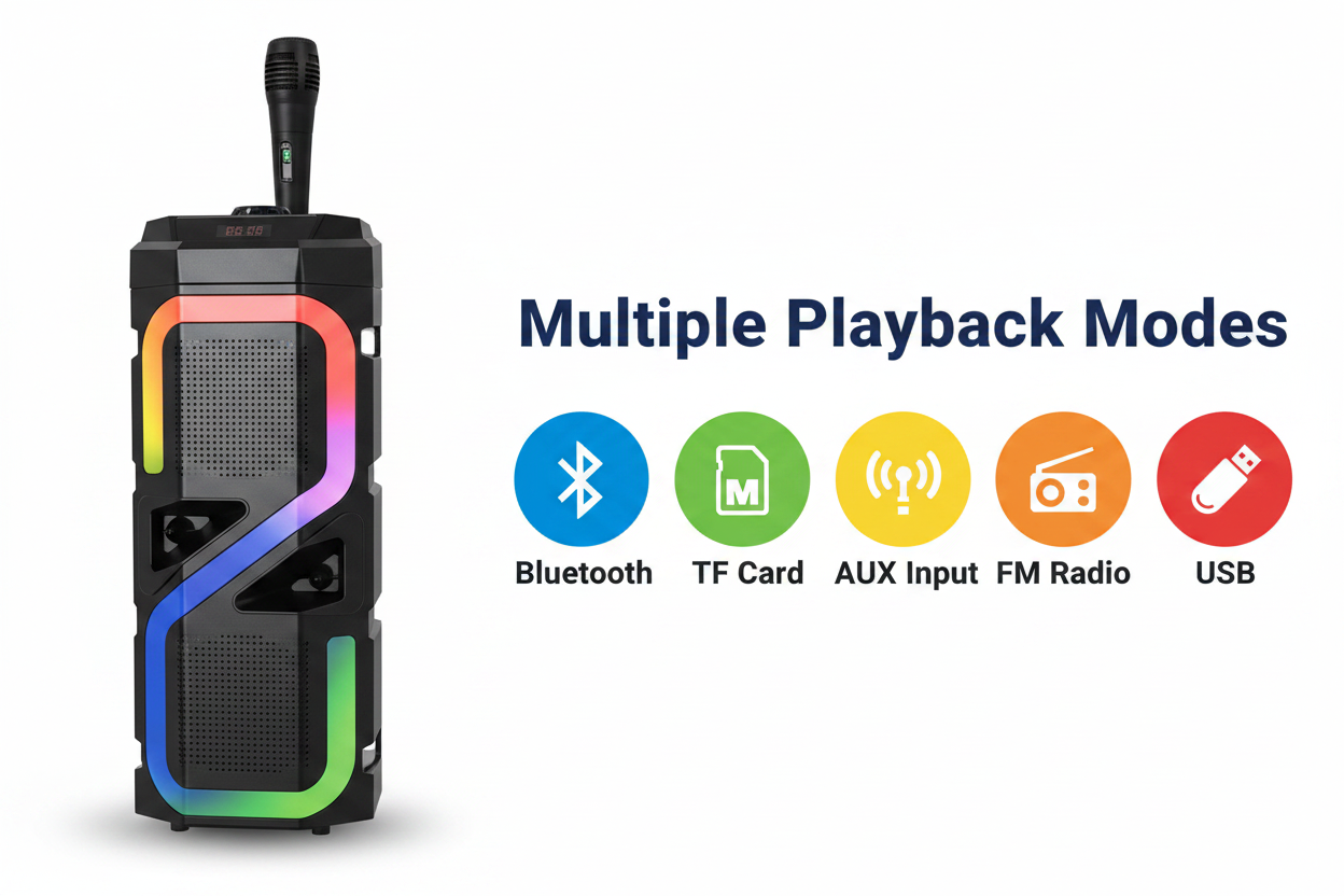 Portable Speaker - Multiple Playback Modes Bluetooth TF AUX FM USB