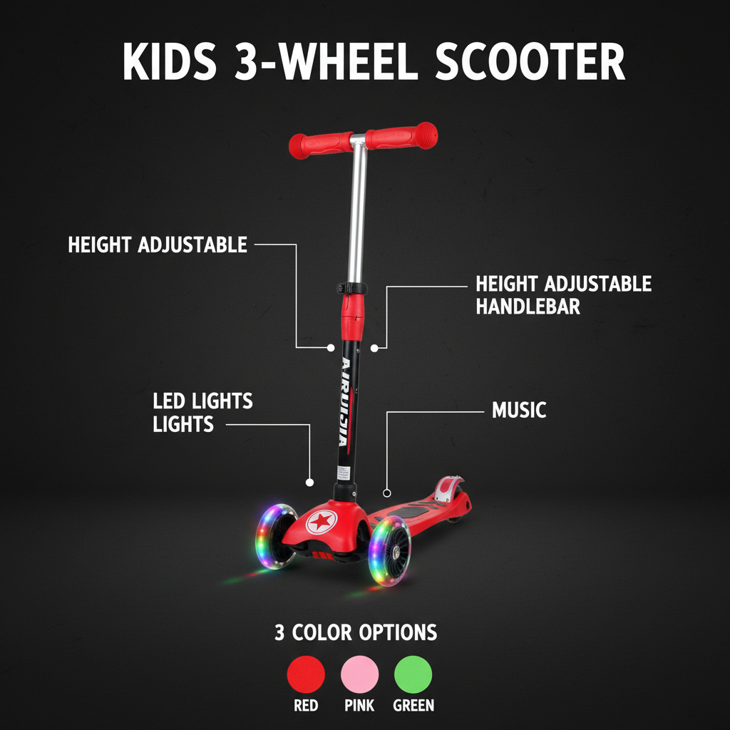 Kids Scooter - Features Infographic