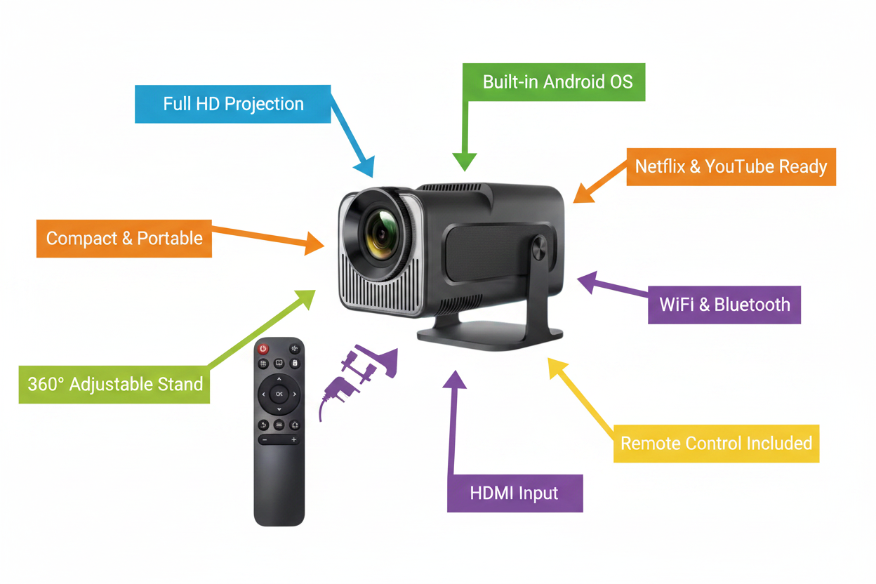 Smart Projector - Features Infographic