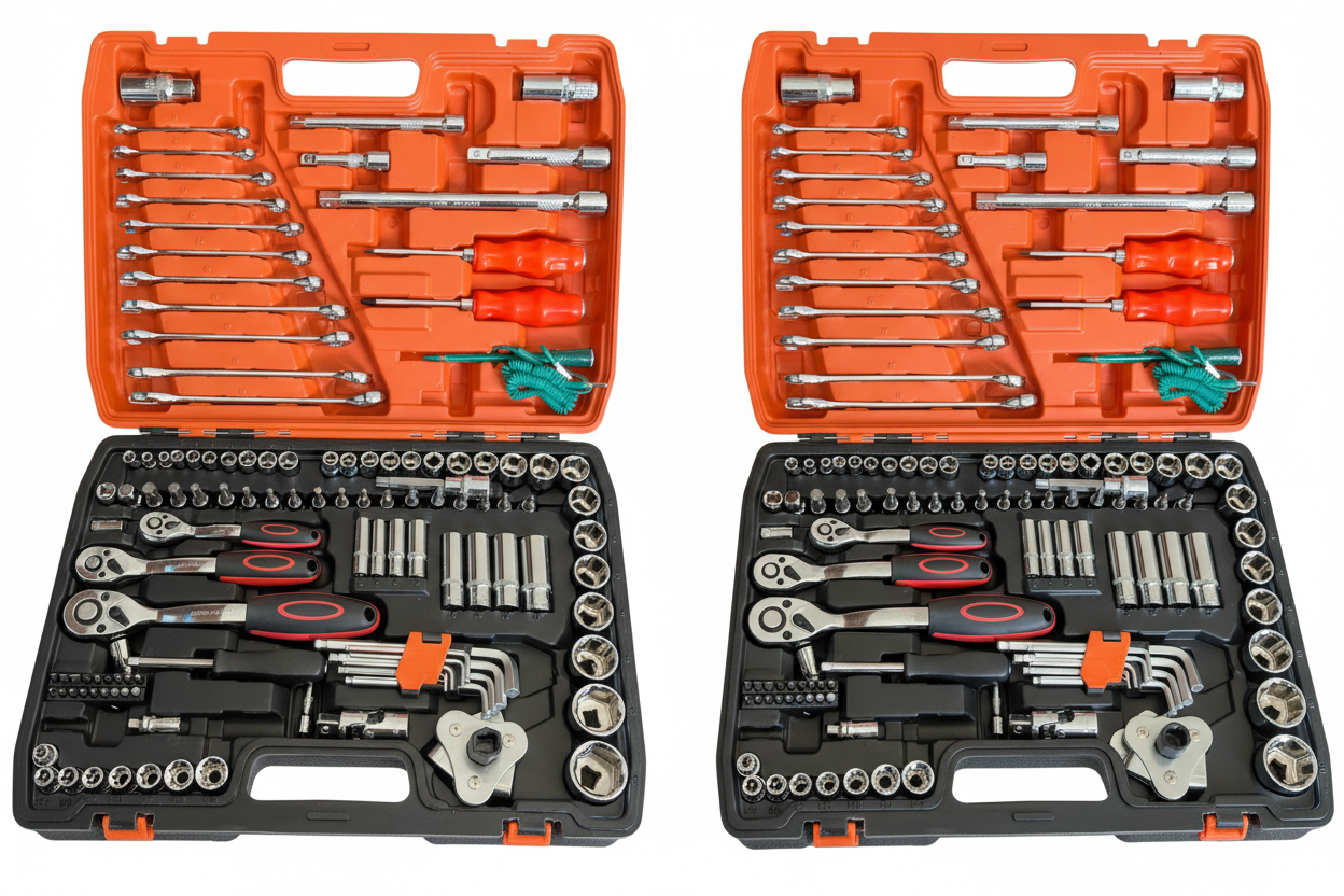 121-Piece CR-V Tool Set - Hero Orange Case White Background