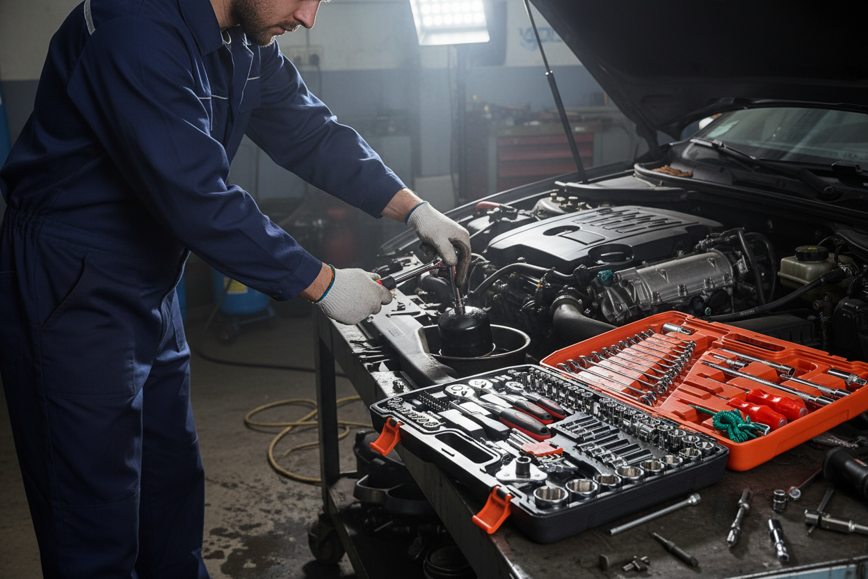 121-Piece CR-V Tool Set - Mechanic Oil Filter Change