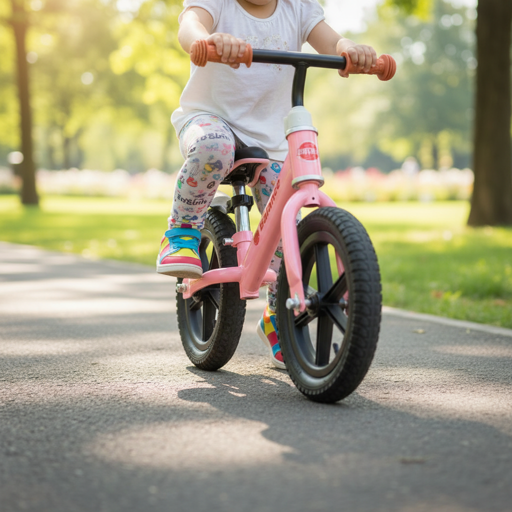 Pink Balance Bike - Fun Close-up