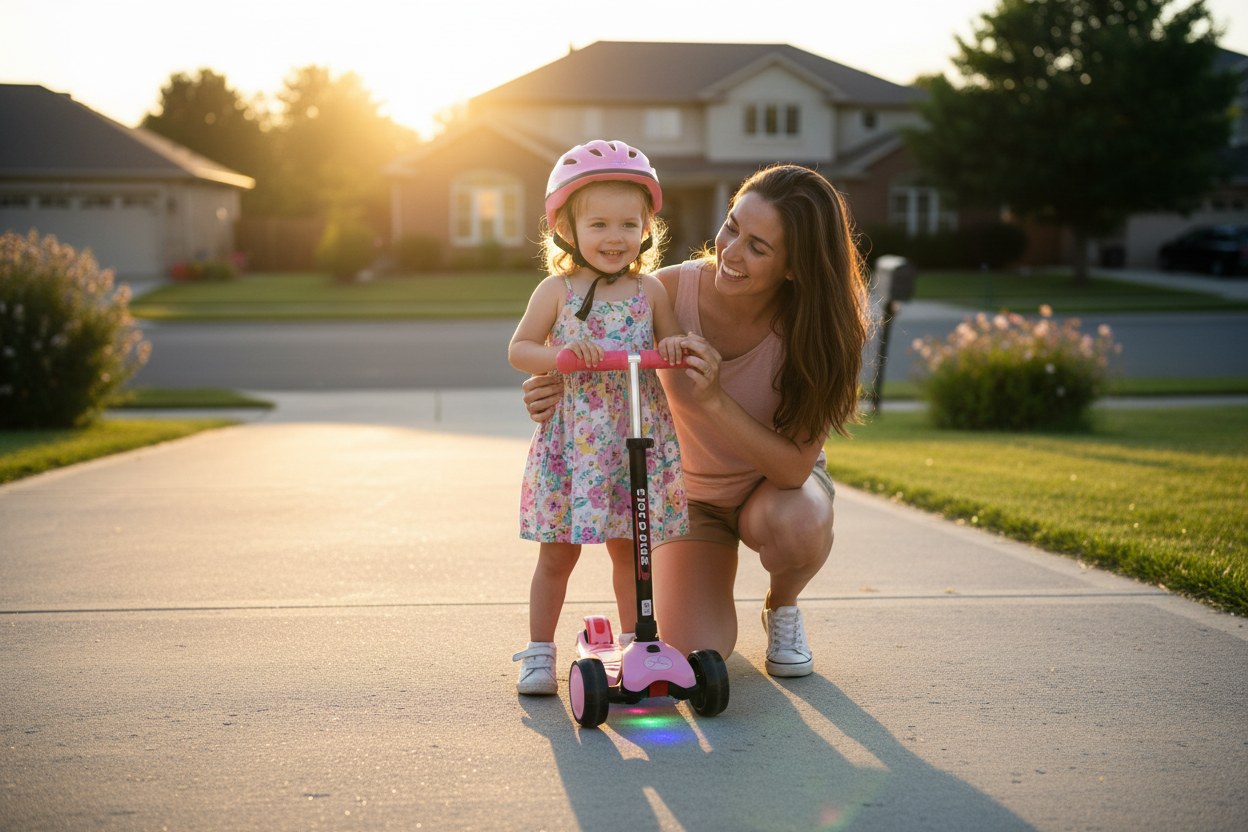 Pink Scooter - Parent and Child