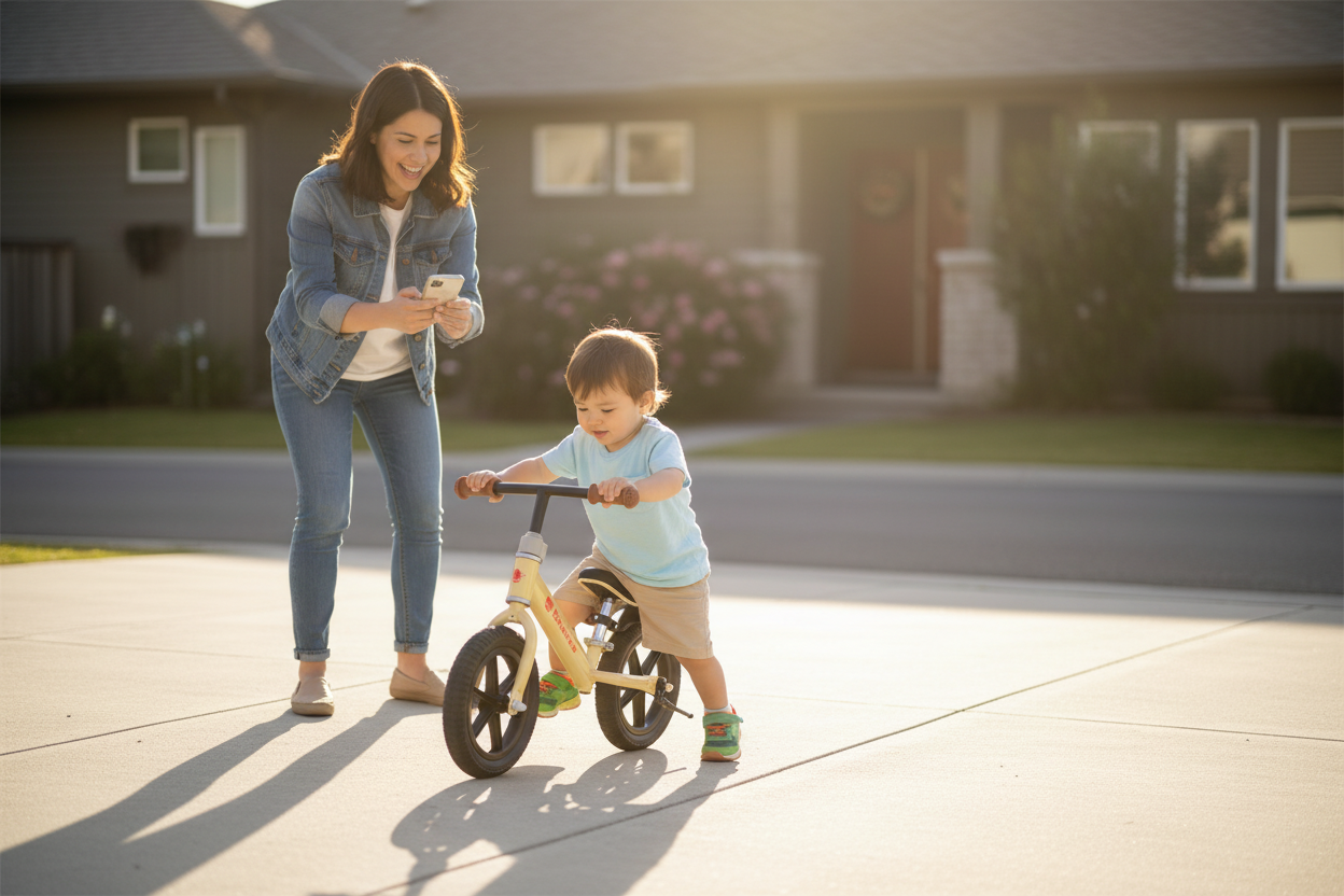 Cream Balance Bike - Learning to Balance